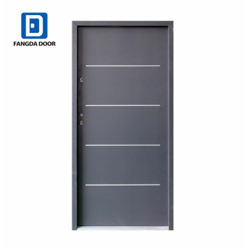 Fangda moderna puerta de seguridad de tiras de aluminio decorativo hecha en China